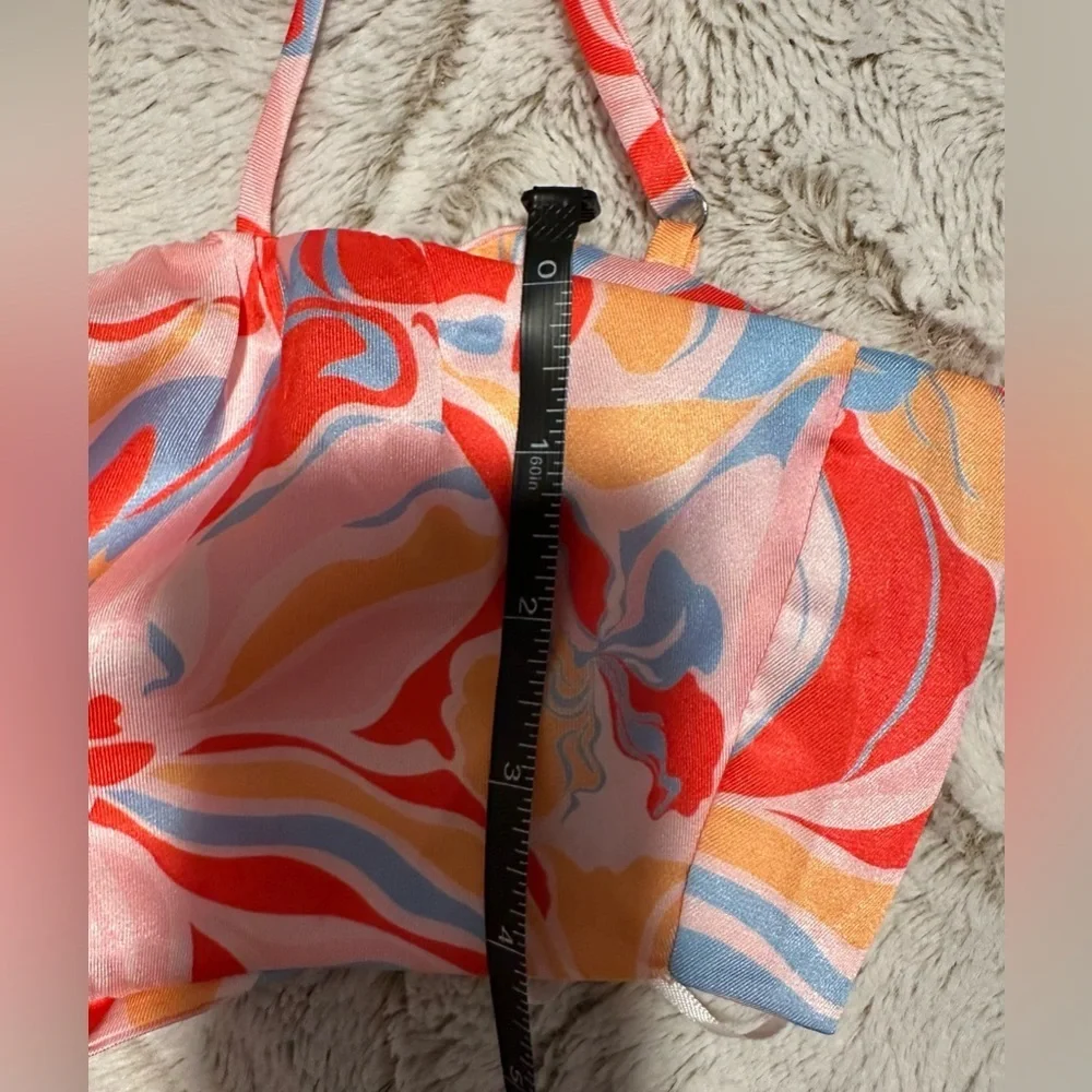 Cotton Candy LA Multicolor Abstract Bandeau Bow Tie Top - Picture 4 of 10